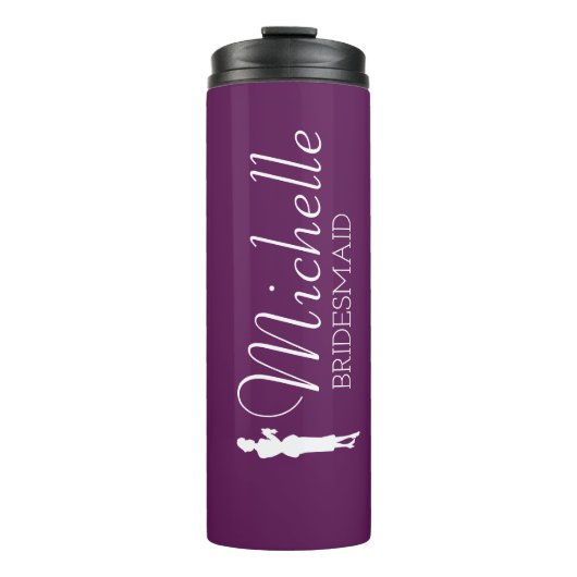 Personalisierte Bridesmaid in Rosa Thermosbecher (Vorderseite)