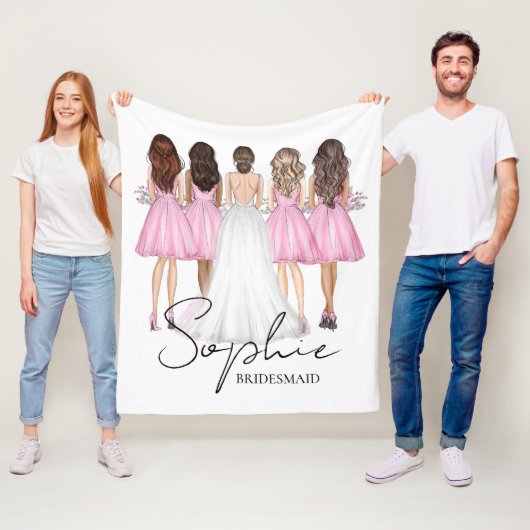 Personalisierte Bridesmaid-Individuelle Name-Gesch Fleecedecke (Beispiel)