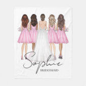 Personalisierte Bridesmaid-Individuelle Name-Gesch Fleecedecke (Vorderseite)