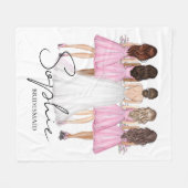Personalisierte Bridesmaid-Individuelle Name-Gesch Fleecedecke (Vorderseite (Horizontal))