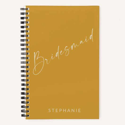 Personalisierte Bridesmaid Minimalistisch Gelb Ele Notizblock (Vorderseite)