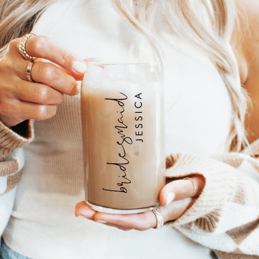Personalisierte Bridesmaid Name Geschenk Modernes  Dosenglas