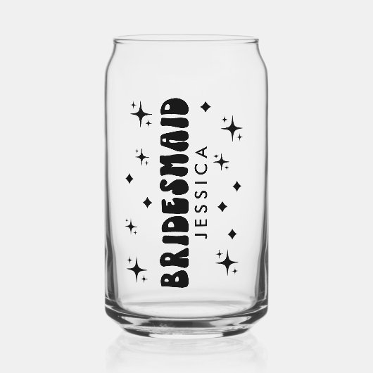 Personalisierte Bridesmaid Name Geschenk Retro Sch Dosenglas (Vorderseite)