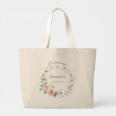 Personalisierte Bridesmaid Pink Rose Toe Tasche (Rückseite)