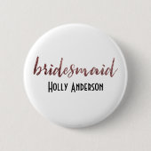 Personalisierte Bridesmaid Rose Gold Glitzer 2 Button (Vorderseite)