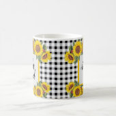 Personalisierte Bridesmaid Tasse Gingham & Sunflow (Mittel)