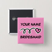 Personalisierte Bridesmaid-Tasten mit Niedlichem H Button (Vorne & Hinten)