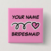 Personalisierte Bridesmaid-Tasten mit Niedlichem H Button (Vorderseite)