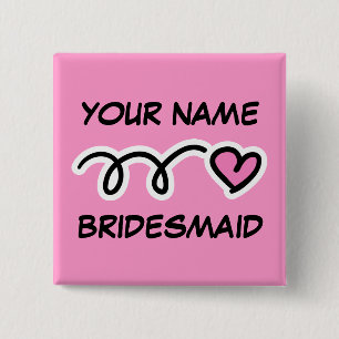 Personalisierte Bridesmaid-Tasten mit Niedlichem H Button