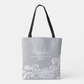 Personalisierte Bridesmaid Vintage White Lace Wedd Tasche (Rückseite)