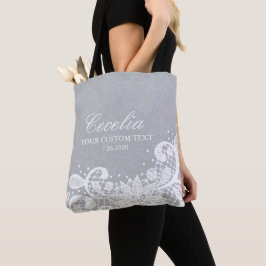 Personalisierte Bridesmaid Vintage White Lace Wedd Tasche