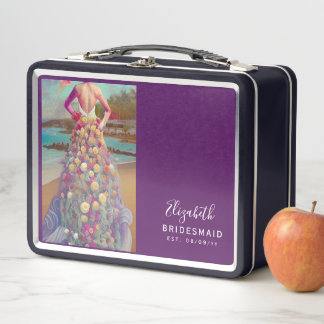 Personalisierte Bridesmaid-Vorschlag Box Beach Metall Brotdose
