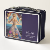 Personalisierte Bridesmaid-Vorschlag Box Beach Metall Brotdose (Vorderseite)