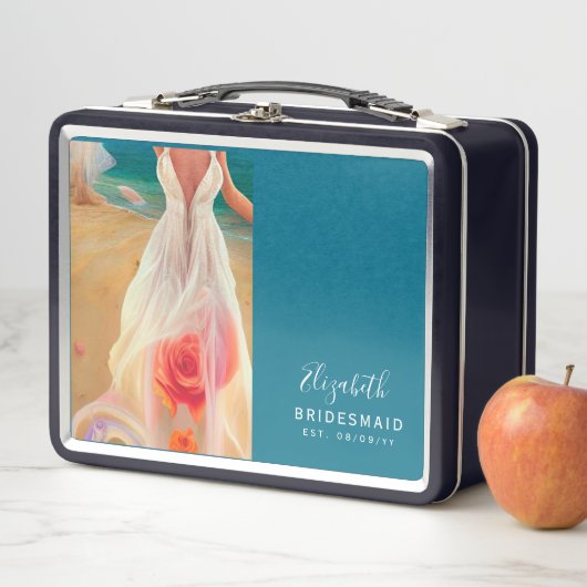 Personalisierte Bridesmaid-Vorschlag Box Beach Metall Brotdose (Beispiel)