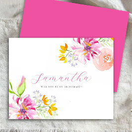 Personalisierte Bridesmaid-Vorschlag Karten Aquare