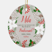 Personalisierte Bridesmaid Vorschlag Weihnachten Keramik Ornament (Links)
