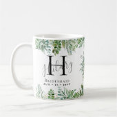 Personalisierte Bridesmaids Monogram Greenerity We Kaffeetasse (Links)