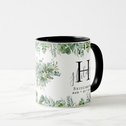 Personalisierte Bridesmaids Monogram Greenerity We Tasse (VorderseiteRechts)