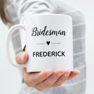 Personalisierte Bridesman Black Script Wedding Kaffeetasse