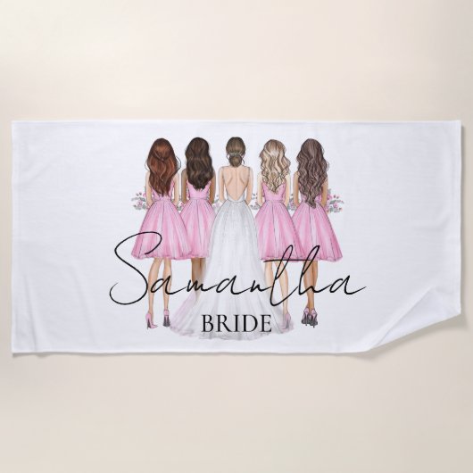 Personalisierte Bridge-Individuelle Name Strandtuch (Vorderseite)