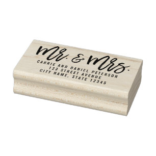 Personalisierte Briefmarke aus gebürstetem Holz Gummistempel