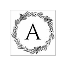 Personalisierte Briefmarke aus rundfloralem Monogr