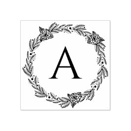 Personalisierte Briefmarke aus rundfloralem Monogr Gummistempel