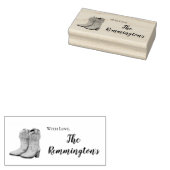 Personalisierte Briefmarke Blauer Holzstall Stiefe Gummistempel (Stempel)