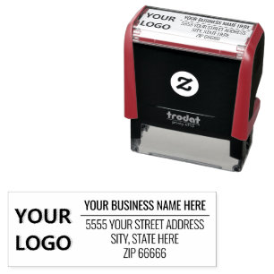 Personalisierte Briefmarke der Firmenlogo-Adresse Permastempel