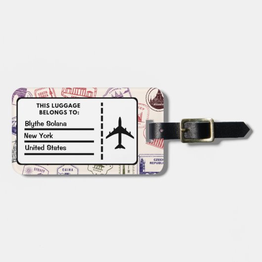 Personalisierte Briefmarke Gepäckanhänger (Vorderseite horizontal)