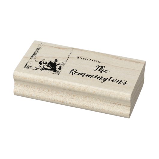 Personalisierte Briefmarke Land Holzschlüssel für  Gummistempel (Stempel)