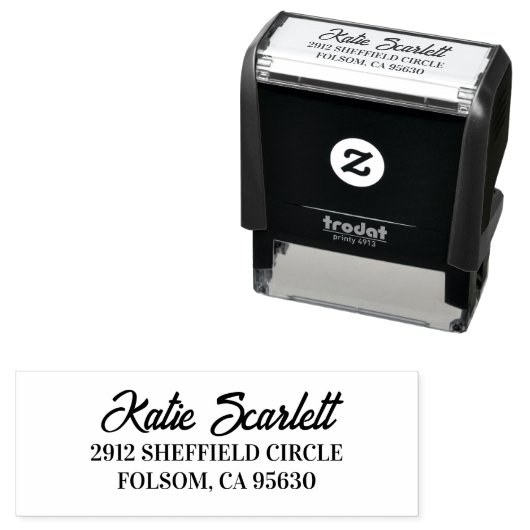 personalisierte Briefmarke mit Schriftart mit Hand Permastempel (Beispiel)