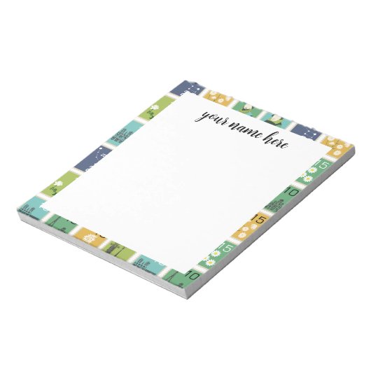 Personalisierte Briefmarke Notepad Notizblock (Rotiert)