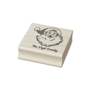 Personalisierte Briefmarke Santa Clause Holzkunst Gummistempel