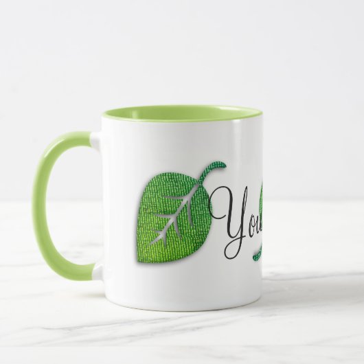 Personalisierte Bright-fröhliche Leaf-Tasse Tasse (Links)