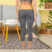 Personalisierte Bright Orange Dunkelgrau, kundensp Capri Leggings