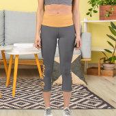 Personalisierte Bright Orange Dunkelgrau, kundensp Capri Leggings