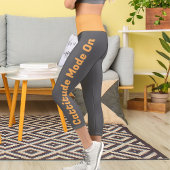 Personalisierte Bright Orange Dunkelgrau, kundensp Capri Leggings