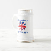 Personalisierte Briten küssen mich, den ich Bierglas (Vorderseite Links)