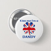 Personalisierte Briten küssen mich, den ich geckig Button (Vorne & Hinten)