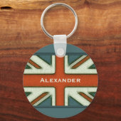 Personalisierte britische Flagge Schlüsselanhänger (Vorderseite)