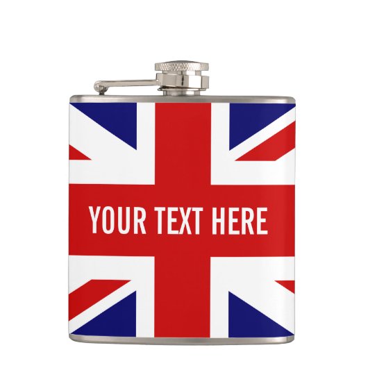 Personalisierte Britische UNION JACK-Flasche Flachmann (Vorderseite)