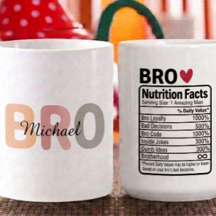 Personalisierte Bro Ernährungsfakten Name, Eigensc Kaffeetasse