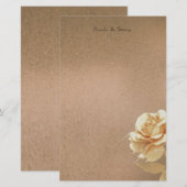 Personalisierte Bronze-Blumengestation Briefpapier (Vorne/Hinten)