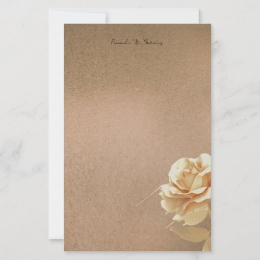 Personalisierte Bronze-Blumengestation Briefpapier (Vorderseite)