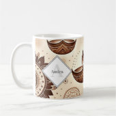 Personalisierte Bronze & Gold Diwali Diyas & Rango Kaffeetasse (Links)