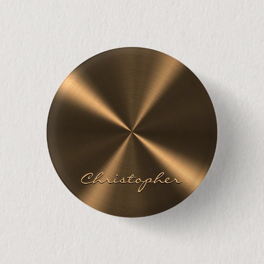 Personalisierte Bronze-Metallische Radialtextur Button (Vorderseite)