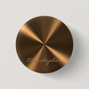 Personalisierte Bronze-Metallische Radialtextur Button