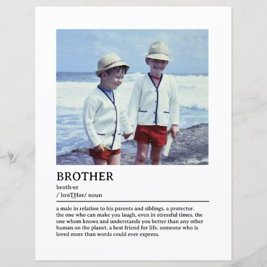 Personalisierte Brothers Definition Zitat Wall Art (Vorderseite)