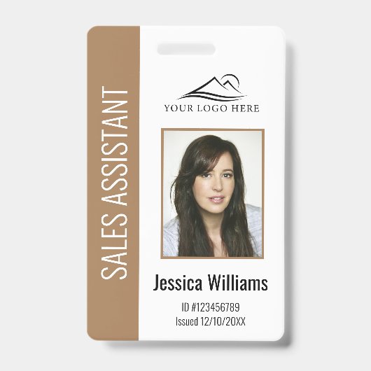 Personalisierte Brown Corporate Employee Security Ausweis (Vorderseite)